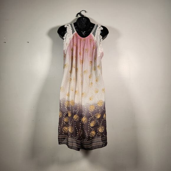 ULTRA PINK Dress Womens Large Babydoll Boho Fairycore Feminine Coquette Romantic - Picture 3 of 12